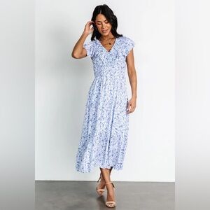 Baltic Born Blue and White Midi Dress